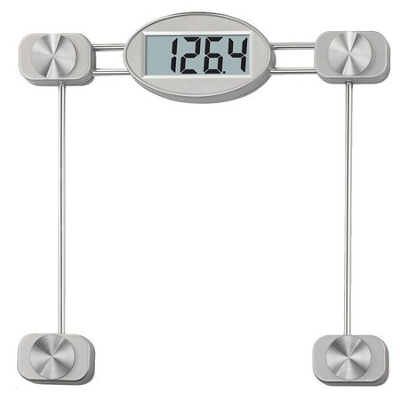 TAYLOR Bathroom Scale, 400 lb Capacity, LCD Display, Metal Housing Material, Clear, 1338 in OAW 75274192